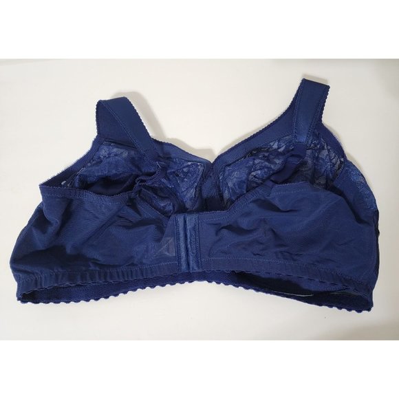 Glamorise Women's Wide Strap Bra No Wire 15564 Blue Size 46H - Picture 2 of 6